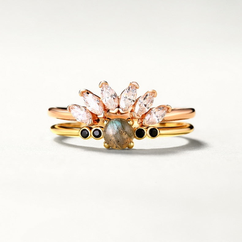 Can Be Combined Silver Plating 9k Gold Open Ring