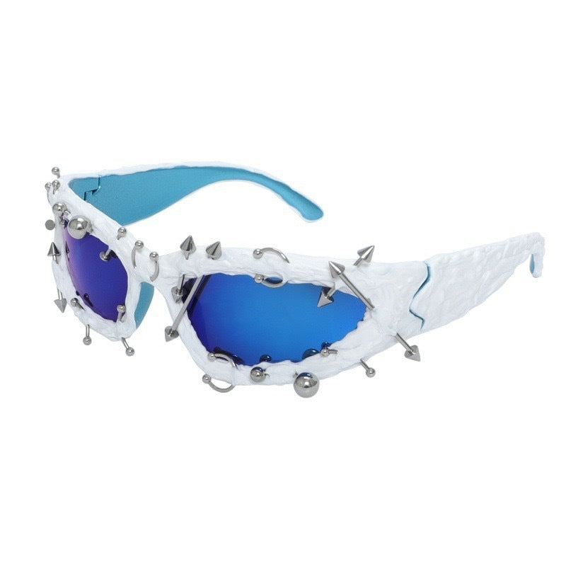 Punk Decorative Rivets Trend Street Snap Glasses