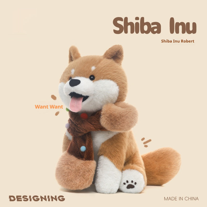 Shiba Inu Robert Dog Plush Toy Figurine Doll.