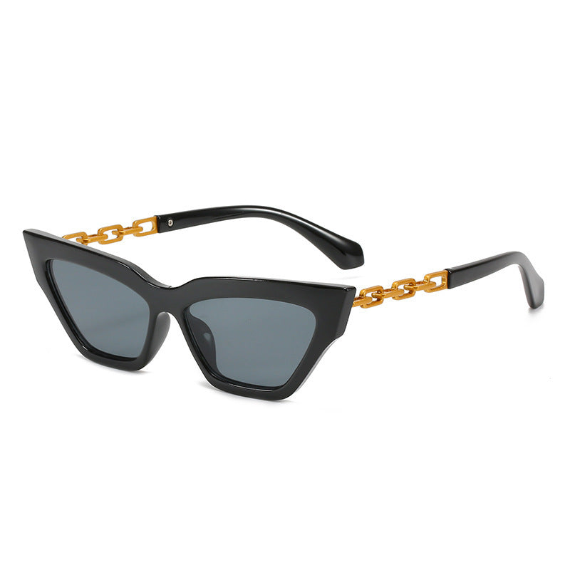 Women's Temperament Fashion Baked Lacquer Chain Sunglasses