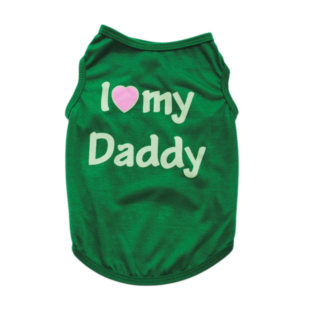 Pet Puppy Clothes Vest Classic Look Love Dad Love Mom