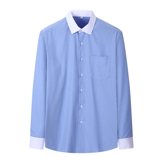 Plus Size Men's Casual American-style Long-sleeved Striped Shirt