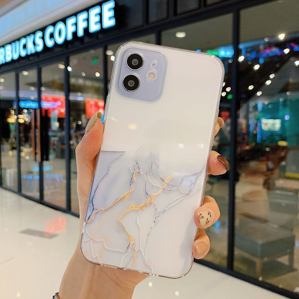 Fine Hole Hollow Marble Tpu Shell Transparent Soft Shell