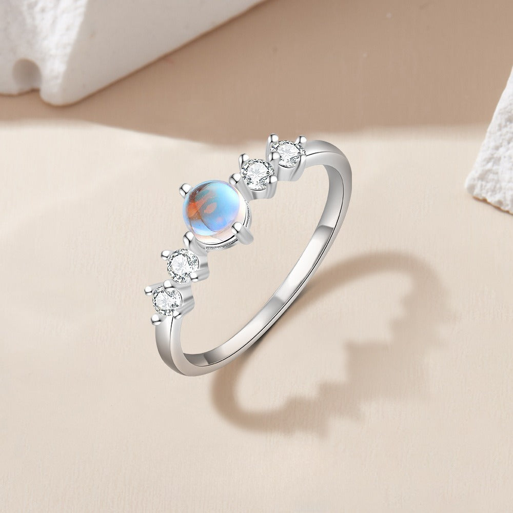 Light Luxury High-grade Sense Fine Circle Micro Inlaid Zircon Index Finger Ring