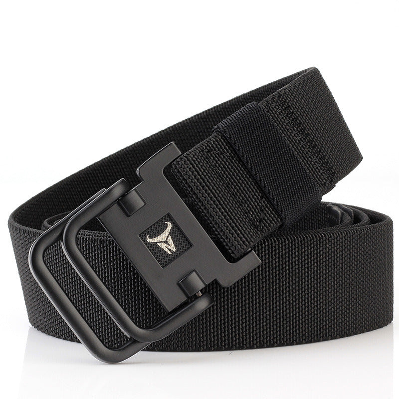 Double Ring Buckle Nylon Elastic Band Durable Canvas Belt