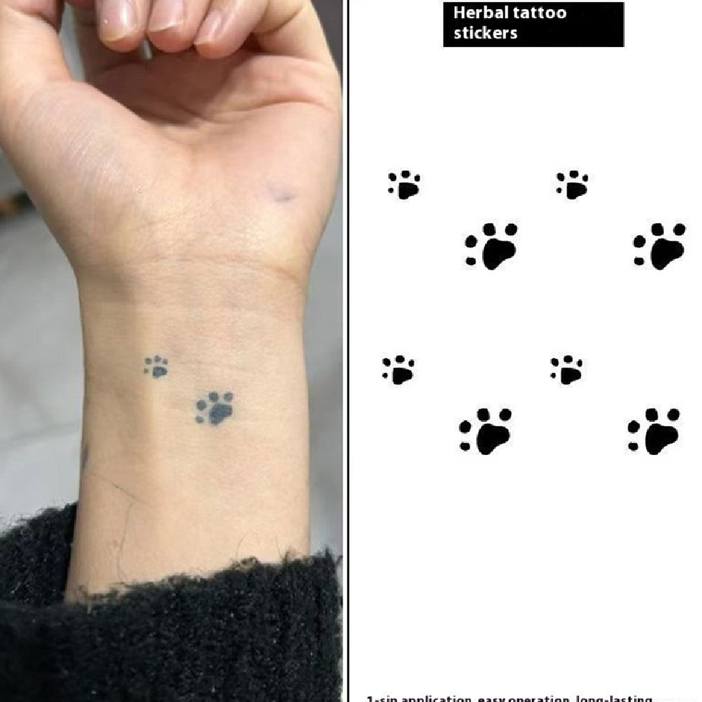 Fashion Personality Kitten Footprints Herbal Tattoo Sticker - EL CHEG