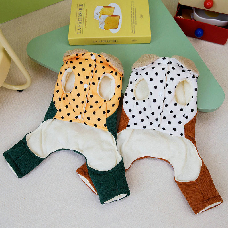 Pet Clothes Four-legged Cotton-padded Clothes Go Out In Autumn And Winter