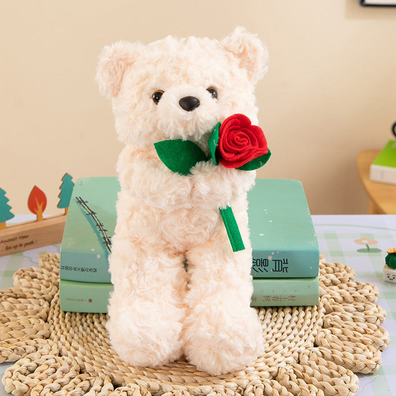 Holding Flower Bear Love Bear Plush Toy.