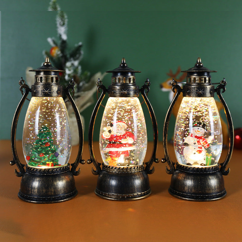Crystal Ball Light-emitting Portable Oil Lamp Snow Christmas Desktop Decoration