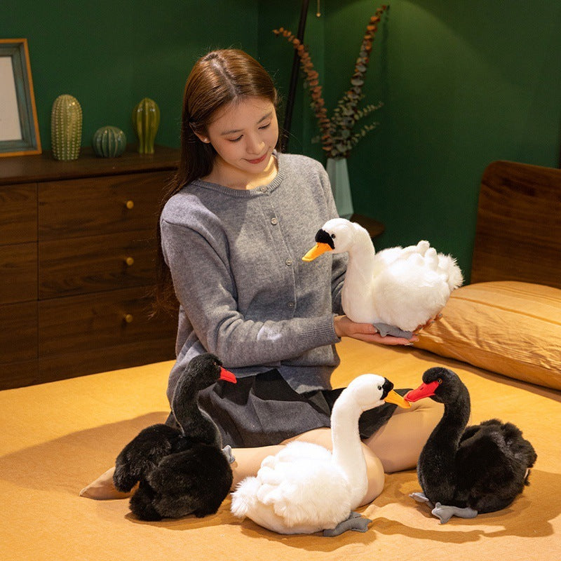 Fashion Cartoon Black Swan Doll Plush Toys.