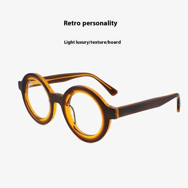 European And American Personalized Round Glasses Frame Trendy Thick Frame Retro