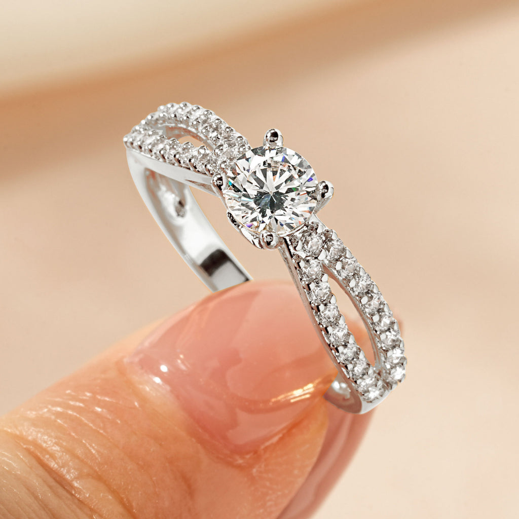 Women's Cross Light Luxury High-grade Sense Zircon Ring