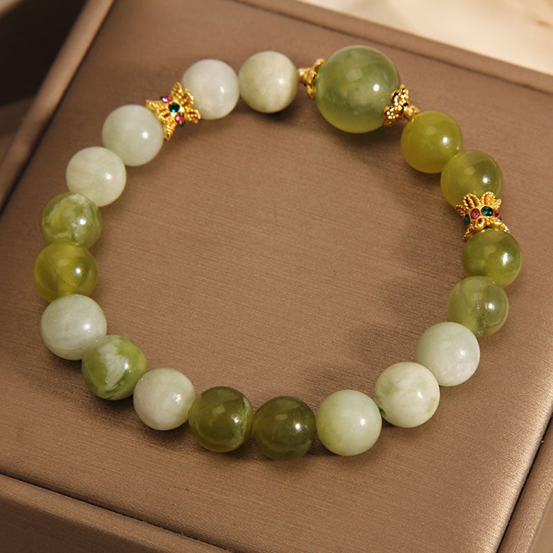 Ins Special Interest Light Luxury Sweet Mori Jade Green Women's Bracelet