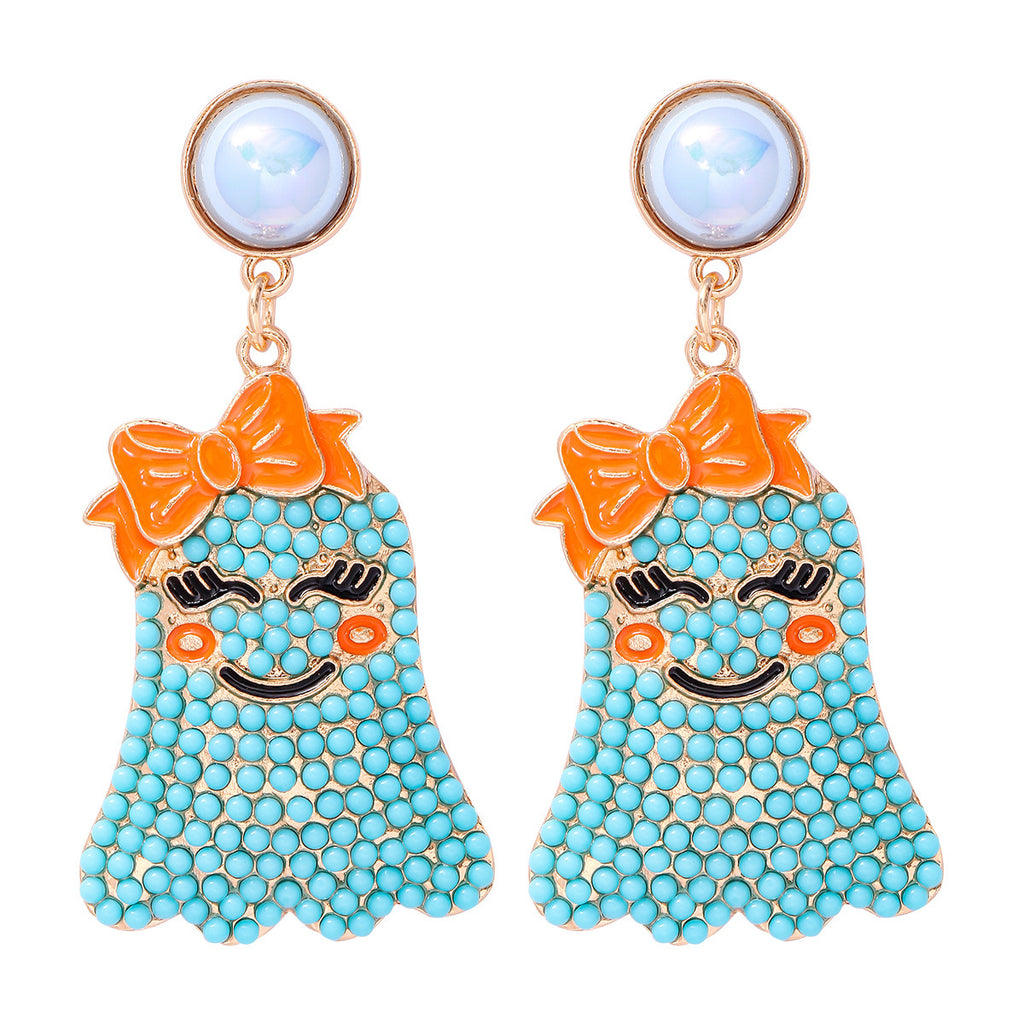 Little Ghost Pearl Personalized Earrings Halloween Ghost Festival