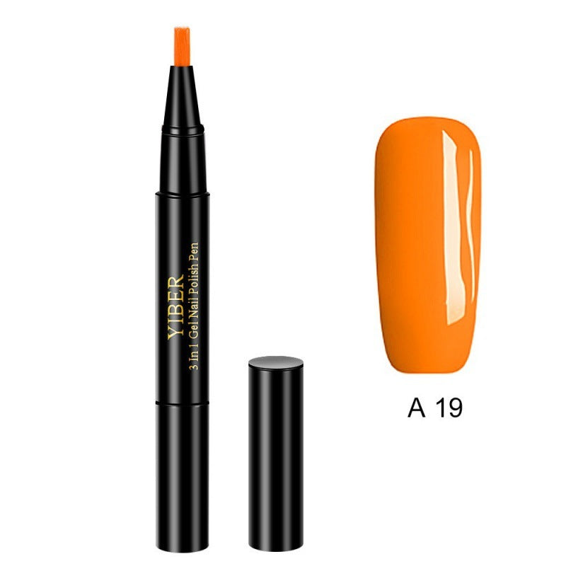 5pcs Nail Polish Pen 3 In 1 One Step Glue Pen Multicolor - EL CHEG