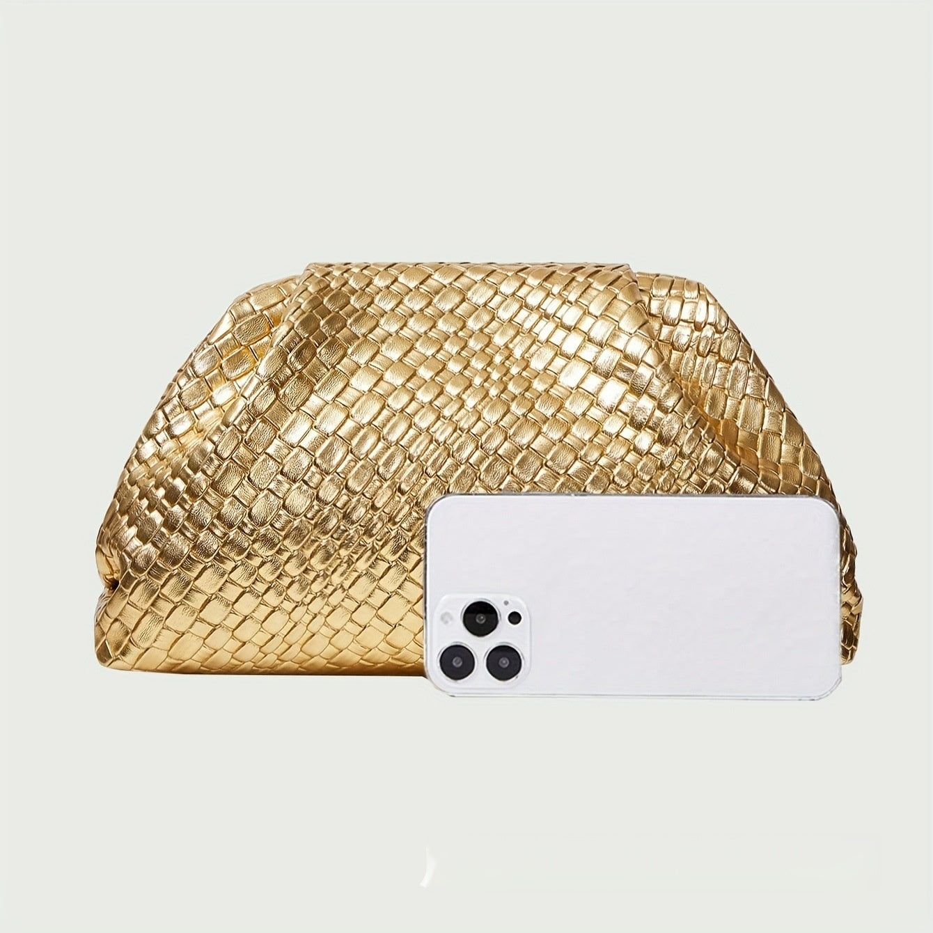 Women's Solid Color Versatile New Large Capacity Woven Clutch