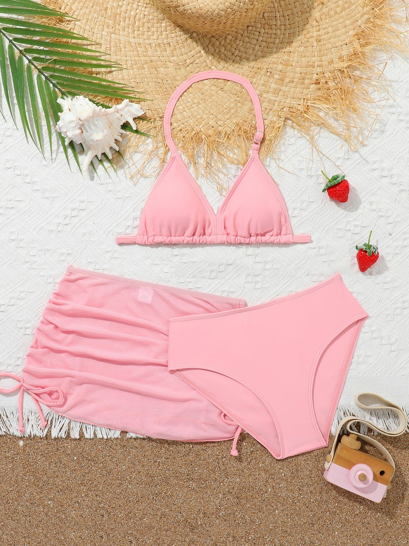 Children's Bikini Swimsuit Girls' Split Three-piece Swimsuit With Chest Pad