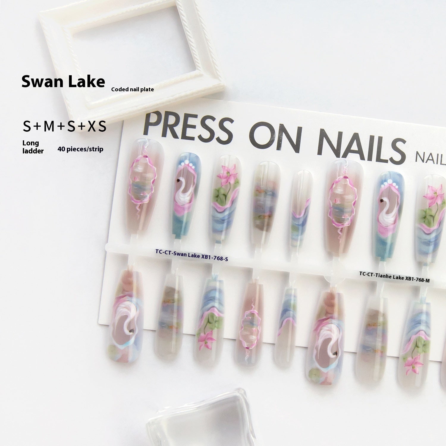 Ancient Style National Style Swan Lake Blooming Prefabricated Nail Tip Wear Armor - EL CHEG