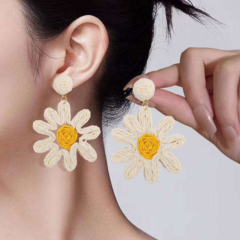 High-grade Silver Pin Earrings Women's Bohemian Style Ornament