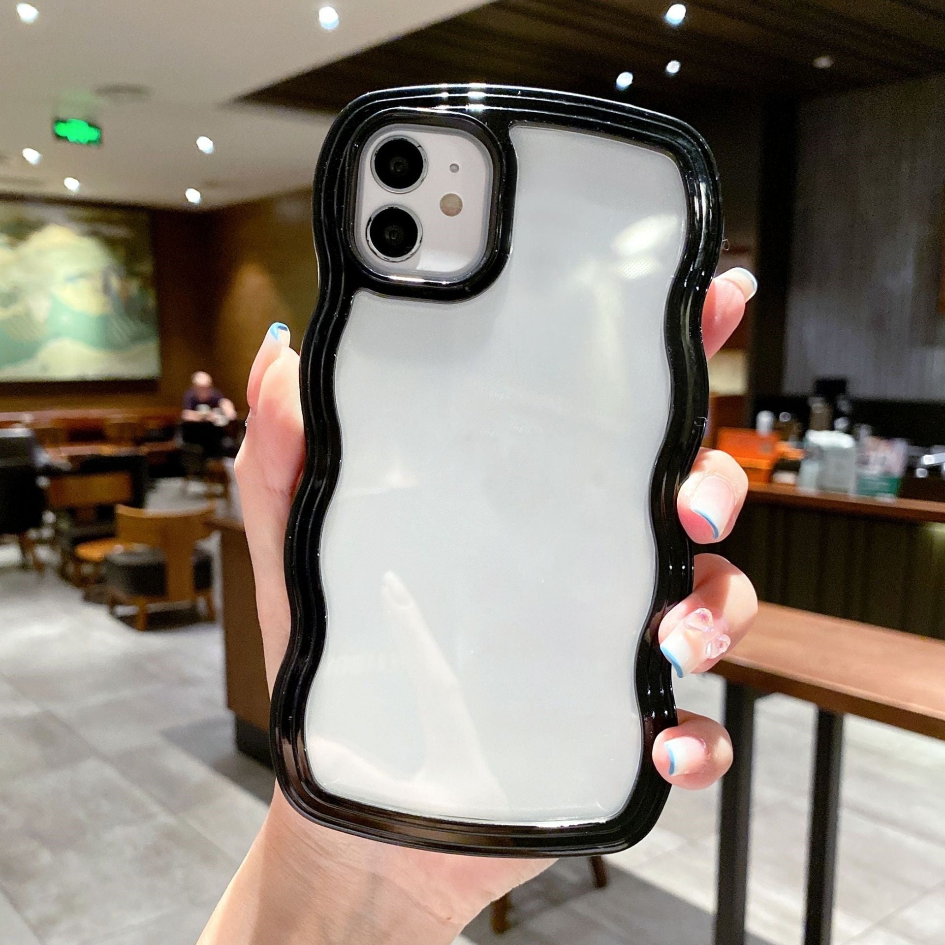 Wave Border Solid Color Phone Case Cover