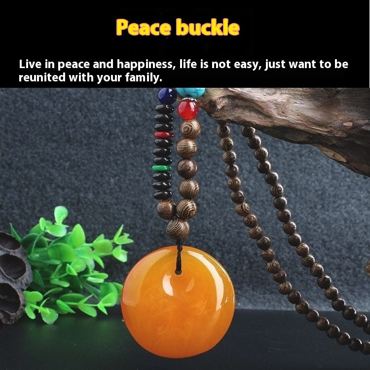 Retro Ethnic Sweater Chain Long Wooden Pendant