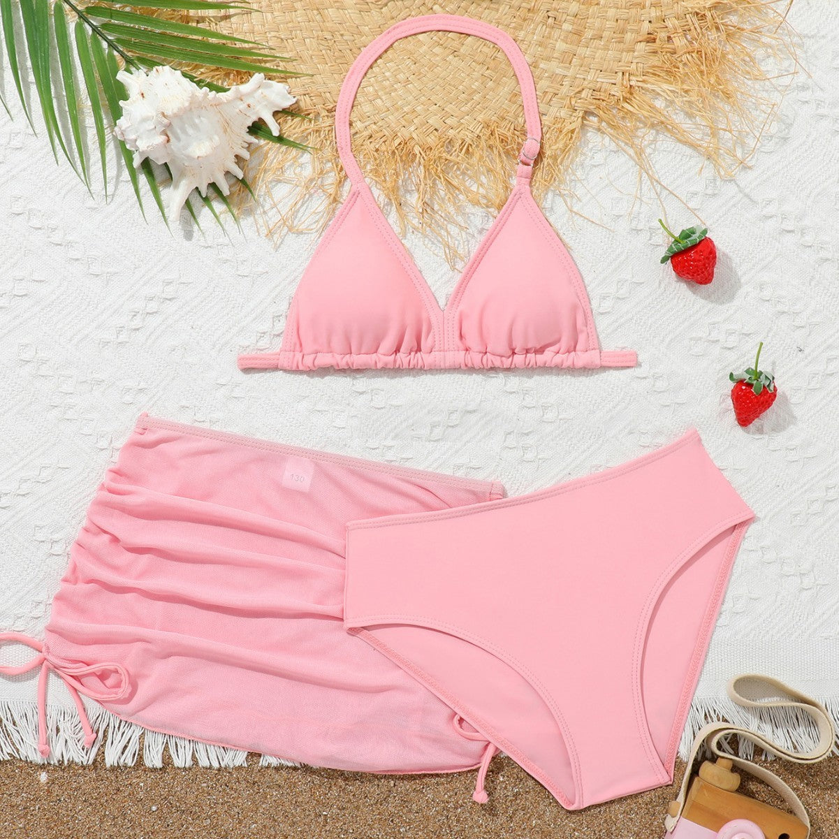 Children's Bikini Swimsuit Girls' Split Three-piece Swimsuit With Chest Pad