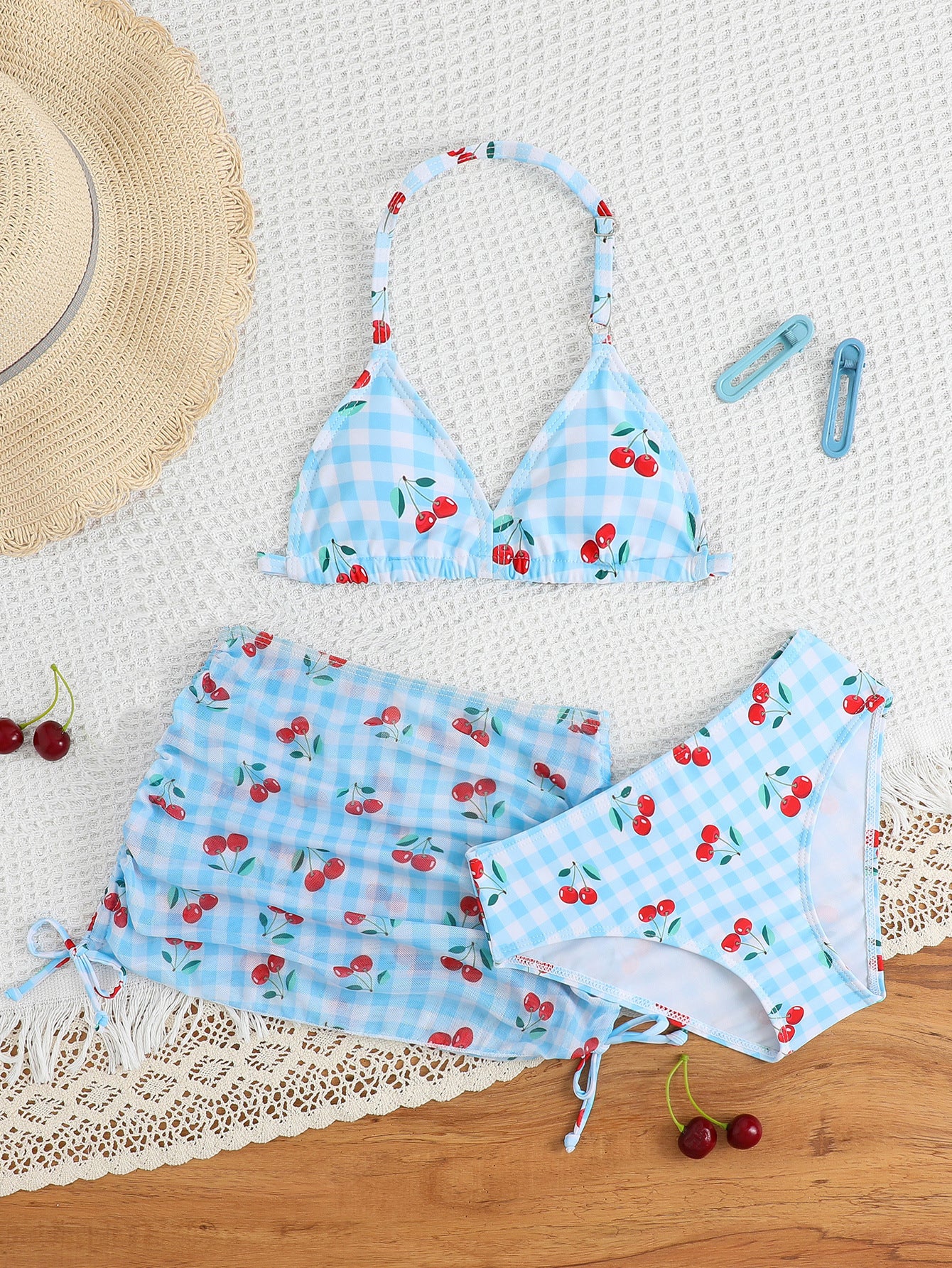 Children's Bikini Swimsuit Girls' Split Three-piece Swimsuit With Chest Pad