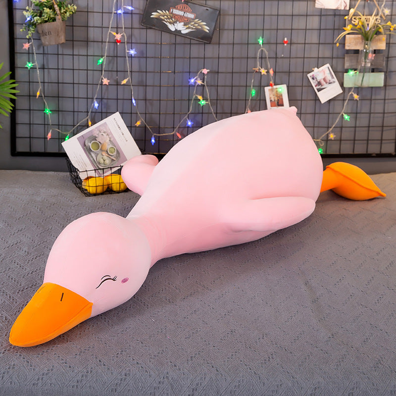 Lying Style Sand Carving Plush Duck Toy.