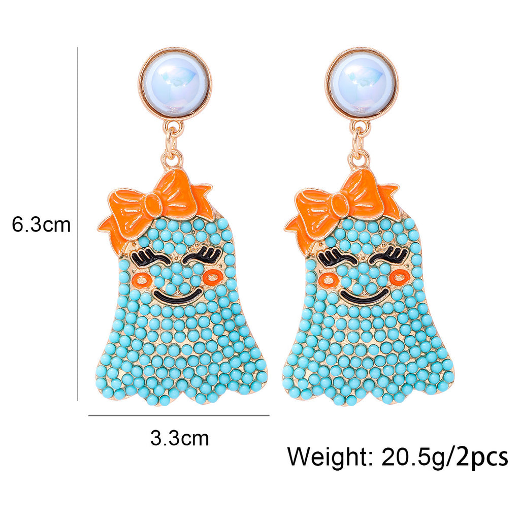 Little Ghost Pearl Personalized Earrings Halloween Ghost Festival