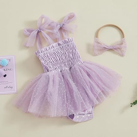 Cute Suspenders Mesh Princess Dress Hair Band Two-piece Set