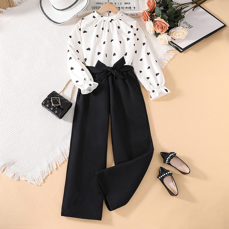 Spring Girls' Long Sleeve Blouse And Pants