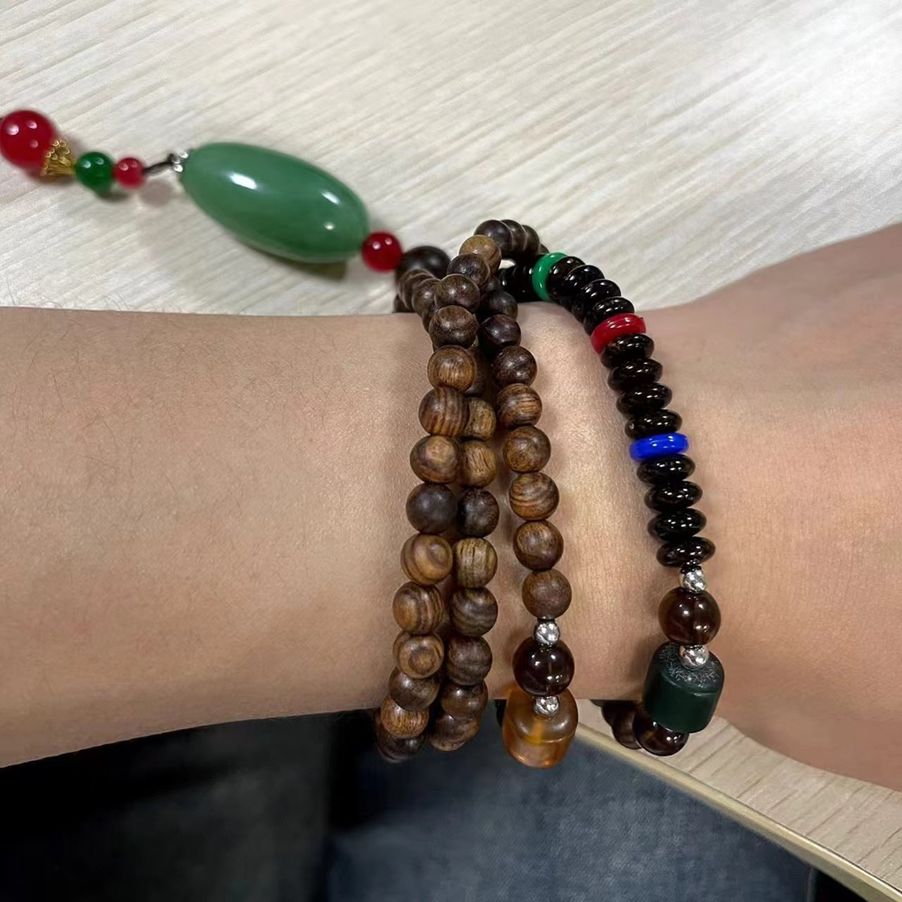 Retro Ethnic Sweater Chain Long Wooden Pendant