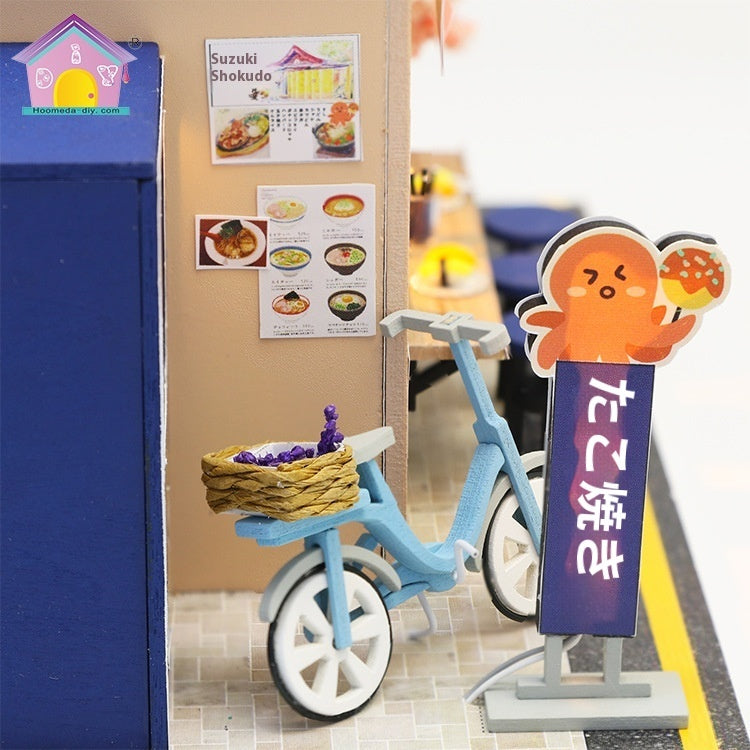 Grocery Store With Lights Home Model Assembly Toys.