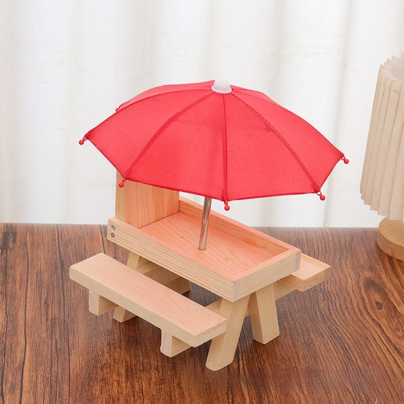 Wooden Outdoor Chipmunk Feeder Pet Dining-table Corn Bracket With Bench