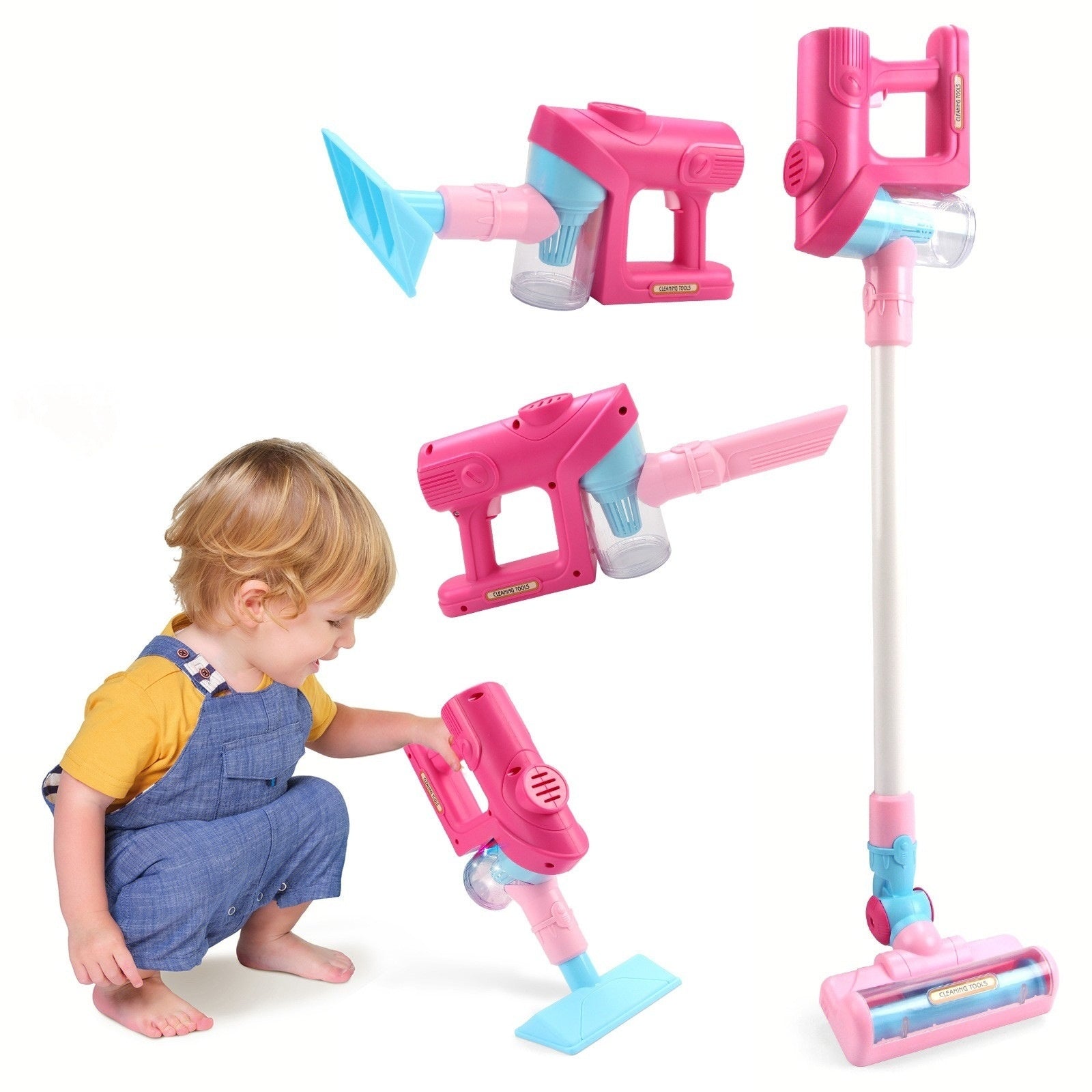 Children Play House Simulation Sound And Light Vacuum Cleaner Cleaning Mini Combination