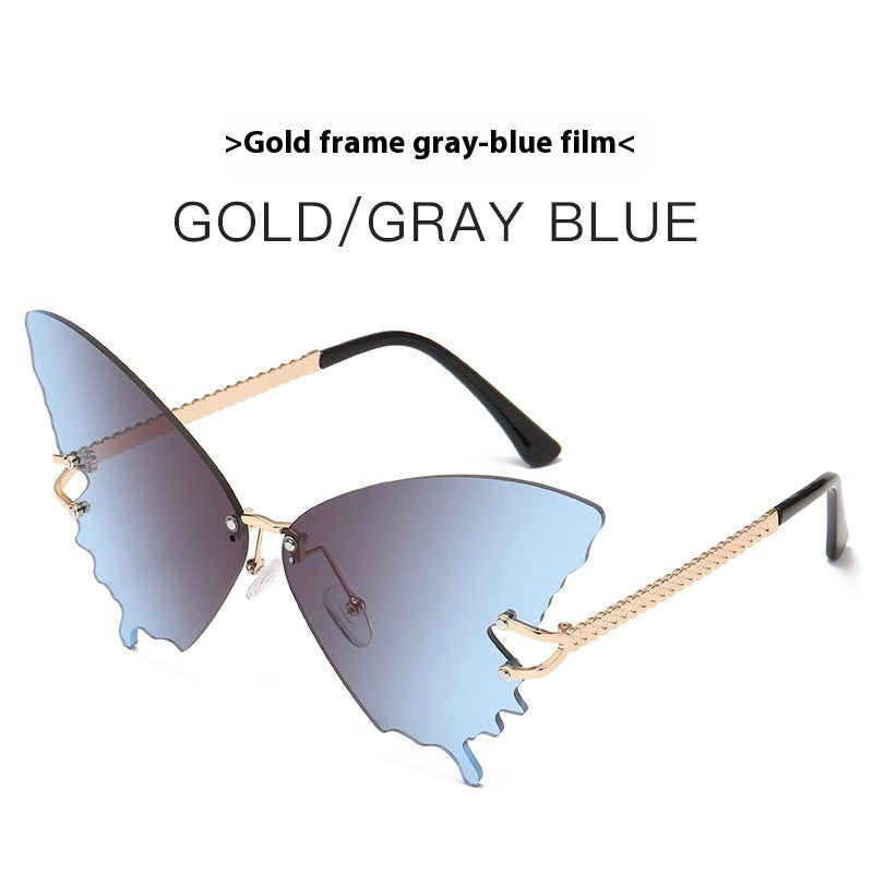 New Butterfly Sunglasses Female Fashion Large Rim Gradient Color Sunglasses
