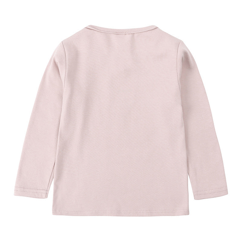 Medium And Large Children's Long Sleeve Bottoming Shirt Children's Round Neck T-shirt