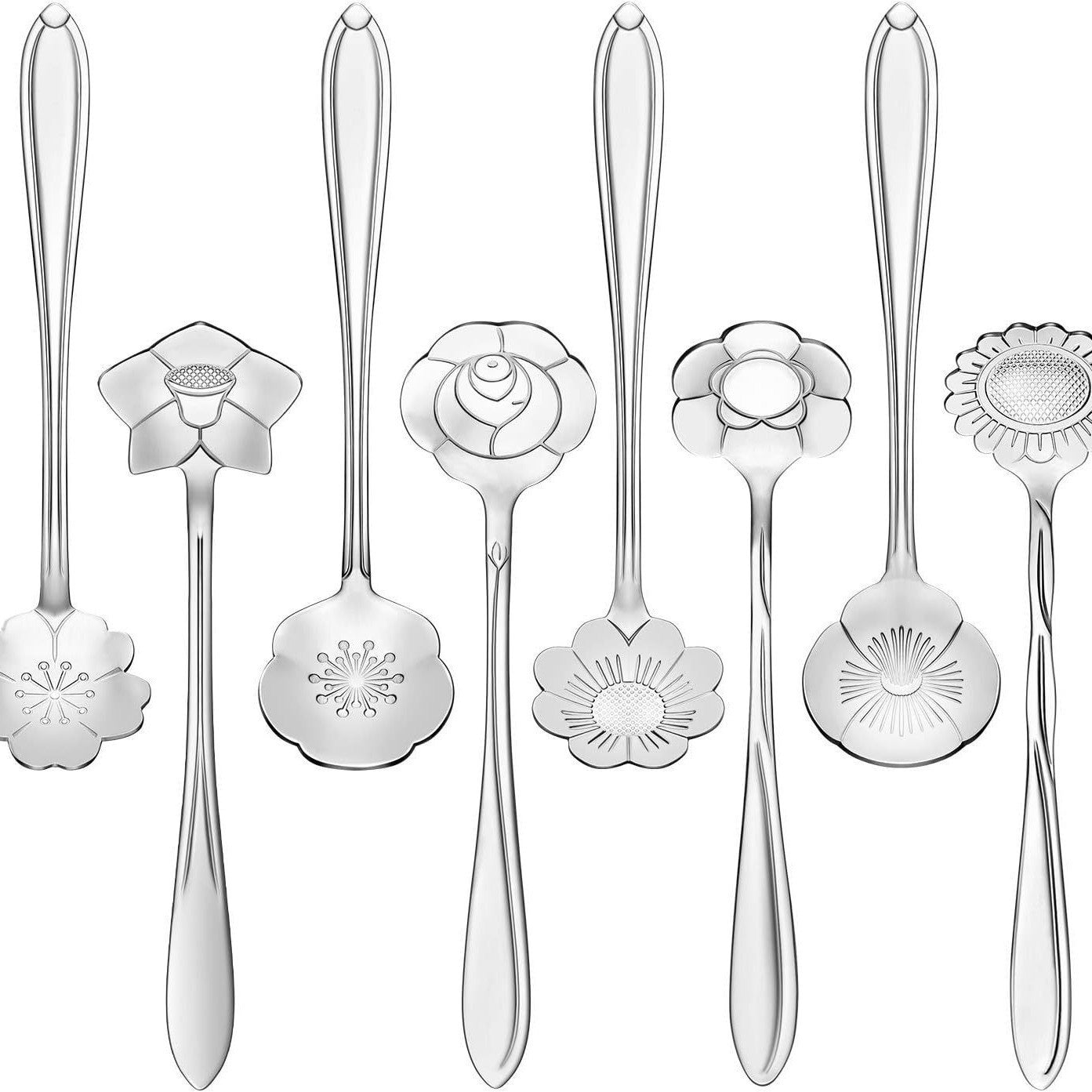Stainless Steel Flower Japanese Coffee Dessert Rose Spoon