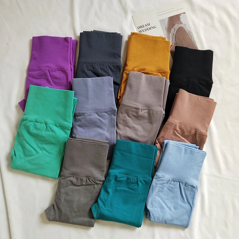 Seamless Sport Yoga High Waist Pants Leggings Sport See Through Yoga Gym Running Quick Dry Pants Scrunch Butt Pants - EL CHEG