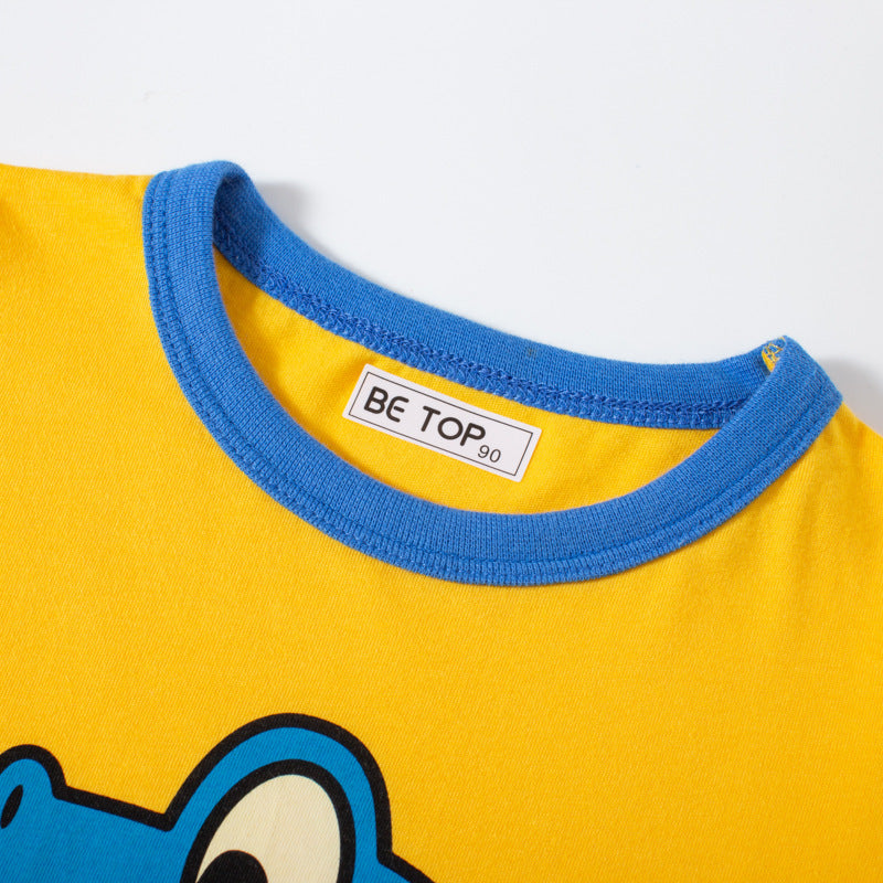 Cartoon Three-dimensional Dinosaur Boys' T-shirt Summer Korean Cartoon