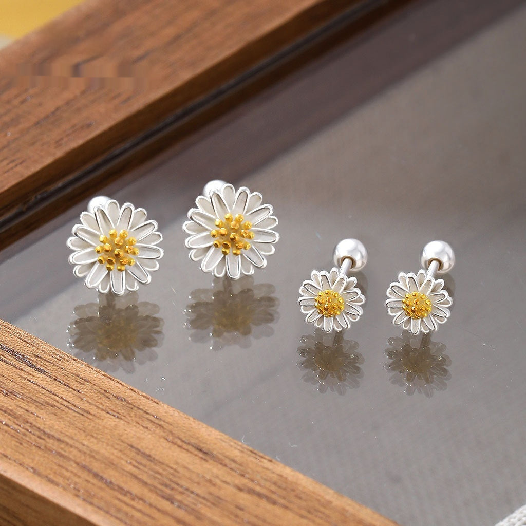 S999 Silver Mori Fashion Little Stud Earrings For Women