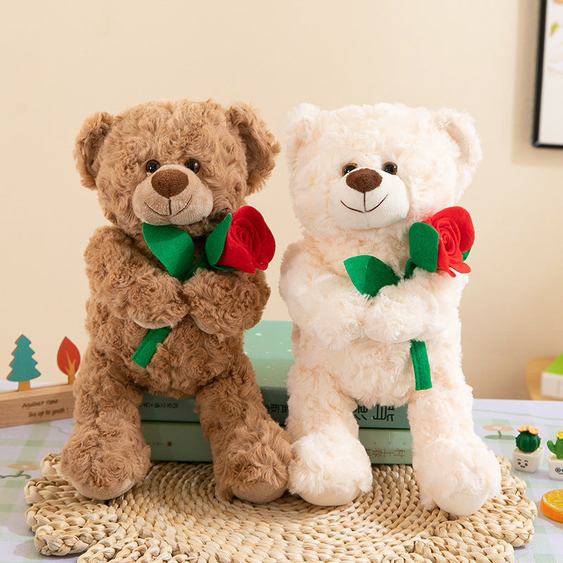 Holding Flower Bear Love Bear Plush Toy.