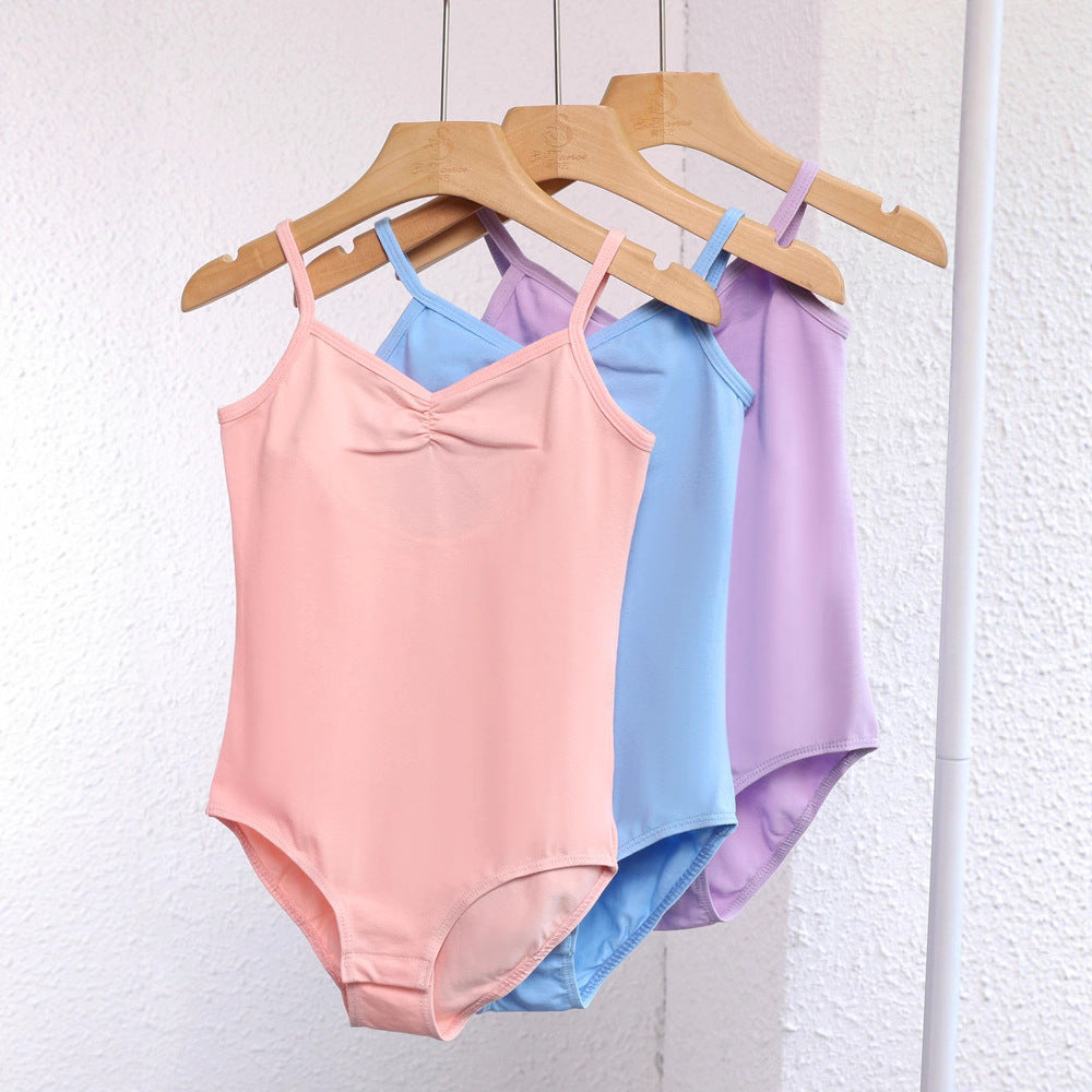 Children's Dancing Clothes Summer Straps Tulle Open Leotards