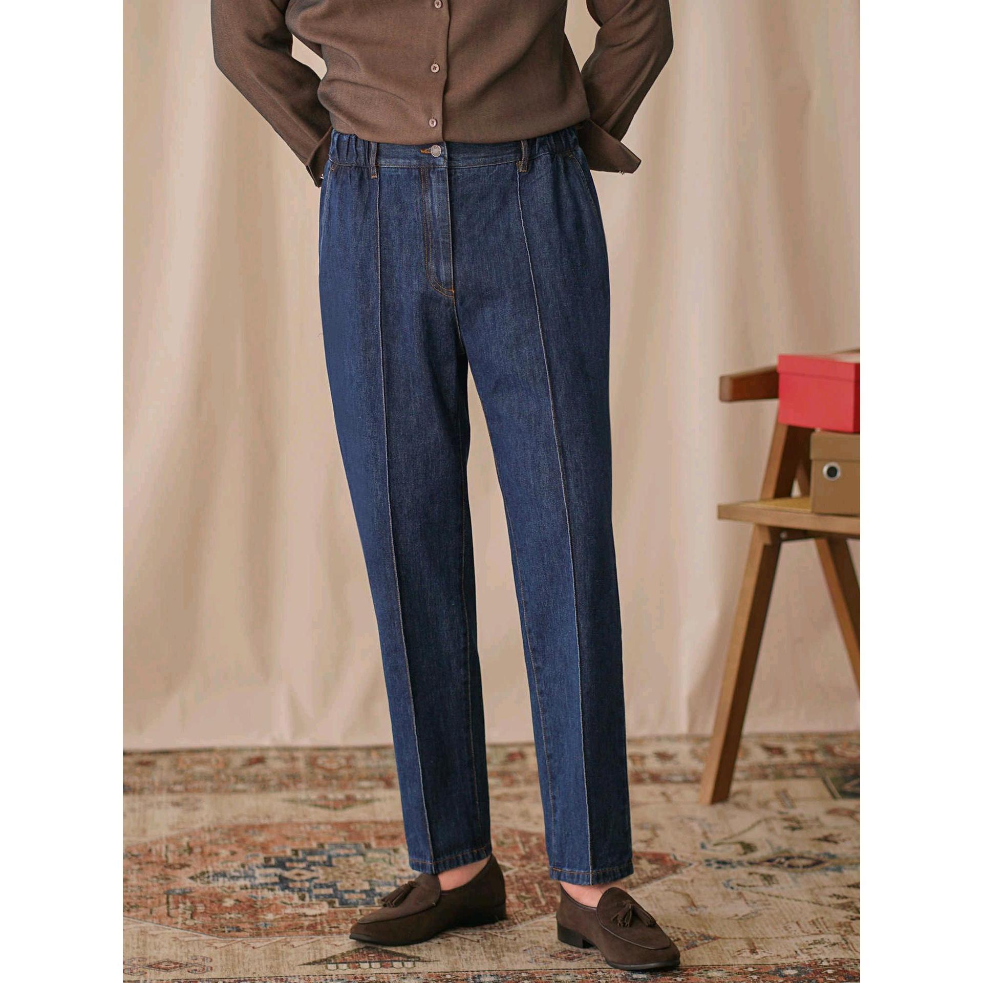 British Business Elastic Waist Cropped Pants