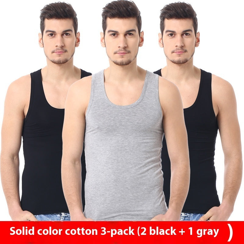 Men's Pure Color Minimal Versatile Cotton Vest