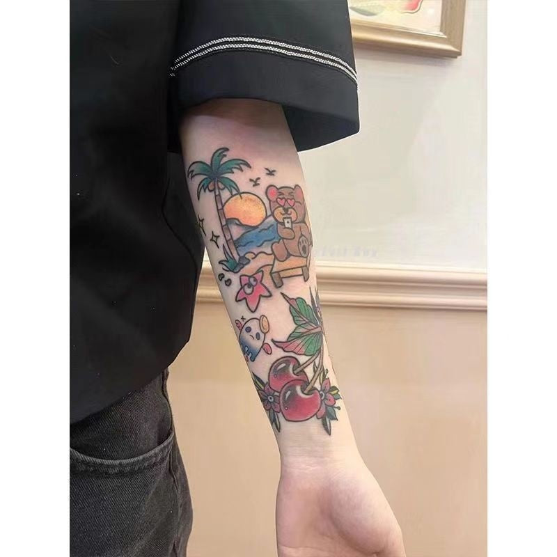 Color Flower Arm Waterproof Tattoo Sticker - EL CHEG