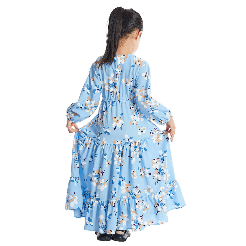 New Hot Sale Long Sleeve Girl Floral Dress