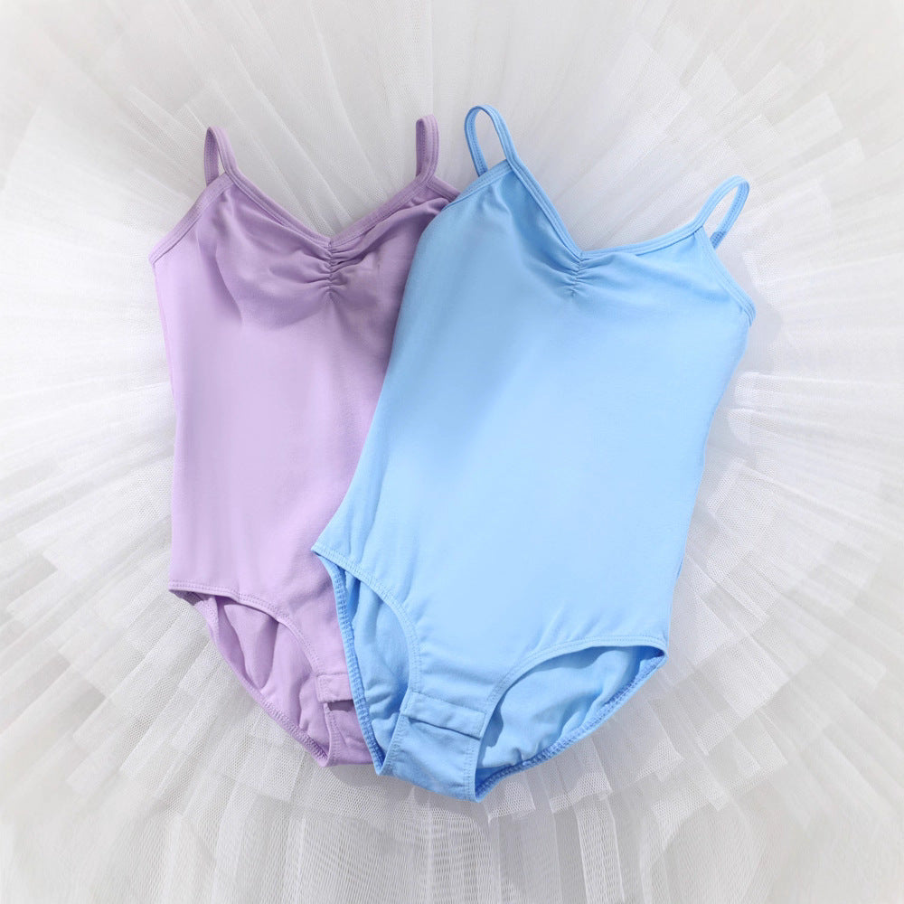 Children's Dancing Clothes Summer Straps Tulle Open Leotards
