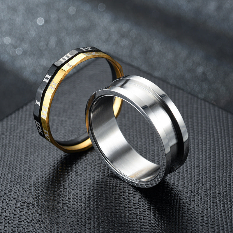 Fashion OL Stainless Steel Roman Numeral Ring