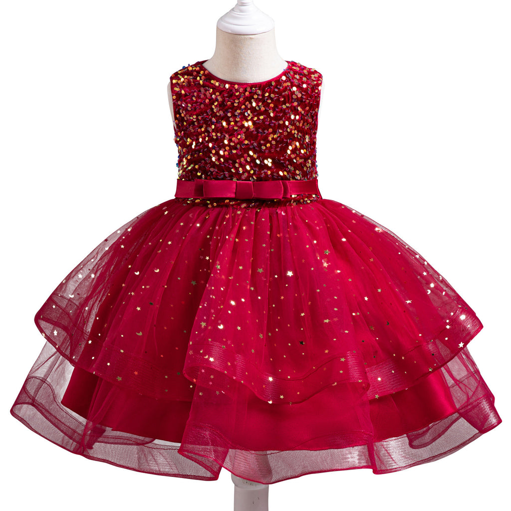 Princess Flower Girl Sequined Pettiskirt Girl Dress